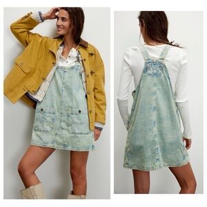 Free People Light Blue Denim Mini Dress